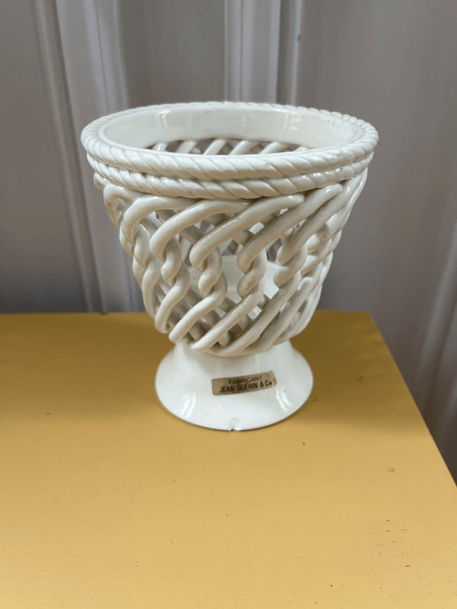 Cache pot en céramique tressée Jean Guérin