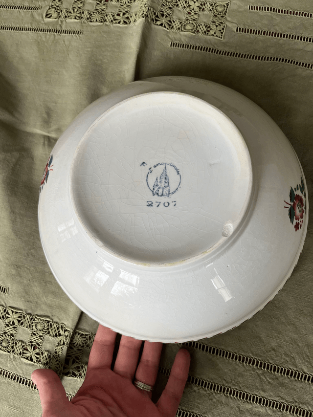 Service l' Amandinoise - lot de 5 plats de service années 50