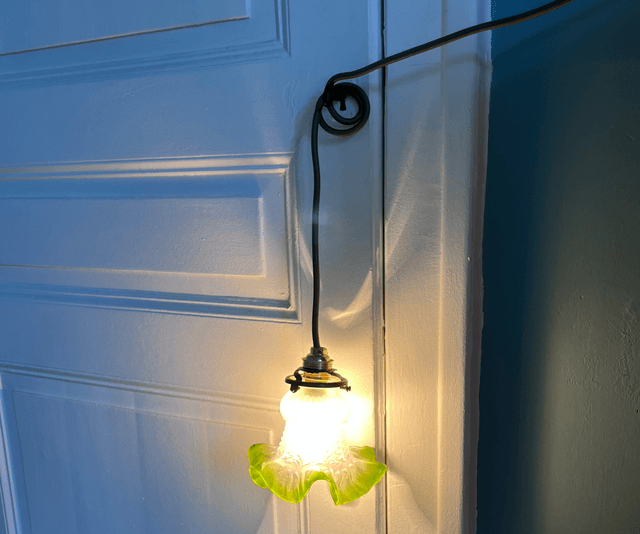 Lampe baladeuse abat jour tulipe verte